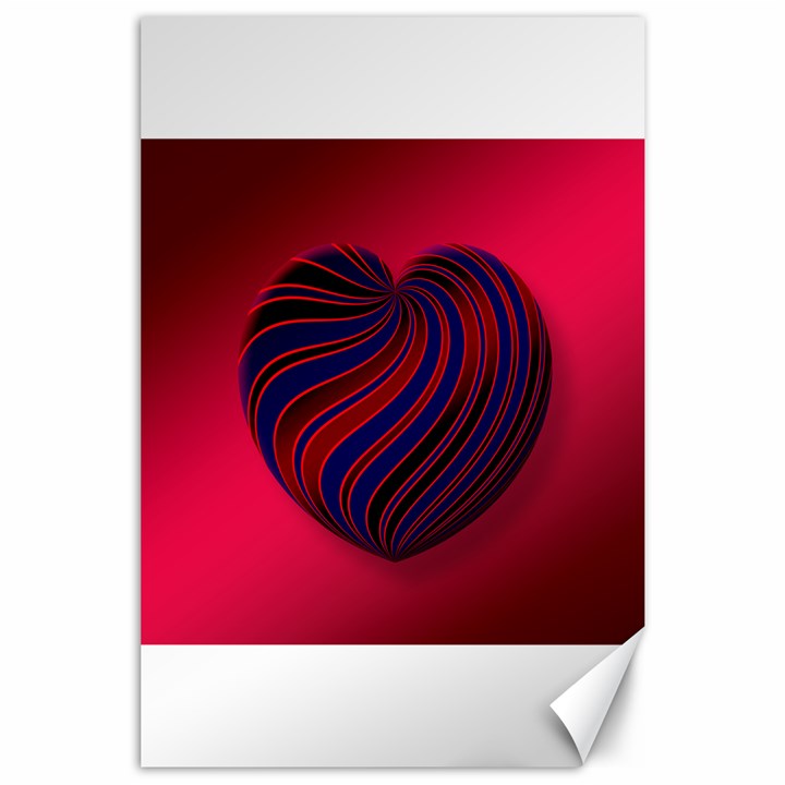 Heart Love Luck Abstract Canvas 24  x 36 