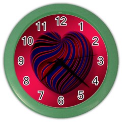 Heart Love Luck Abstract Color Wall Clocks by Celenk