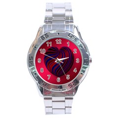 Heart Love Luck Abstract Stainless Steel Analogue Watch by Celenk