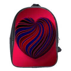 Heart Love Luck Abstract School Bag (xl)