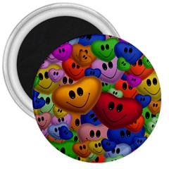 Heart Love Smile Smilie 3  Magnets