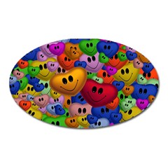 Heart Love Smile Smilie Oval Magnet