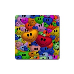 Heart Love Smile Smilie Square Magnet