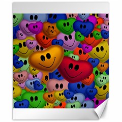 Heart Love Smile Smilie Canvas 16  X 20   by Celenk