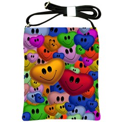 Heart Love Smile Smilie Shoulder Sling Bags by Celenk