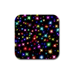 Fireworks Rocket New Year S Day Rubber Square Coaster (4 Pack)  by Celenk