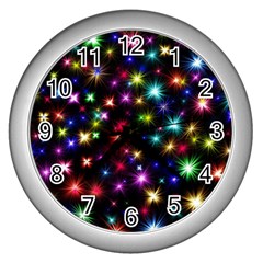 Fireworks Rocket New Year S Day Wall Clocks (silver)  by Celenk