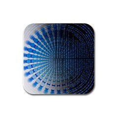 Data Computer Internet Online Rubber Square Coaster (4 Pack) 