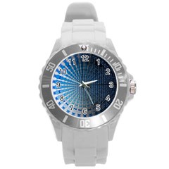 Data Computer Internet Online Round Plastic Sport Watch (l) by Celenk