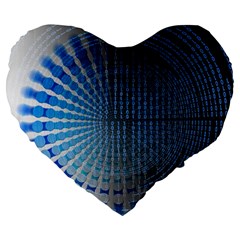 Data Computer Internet Online Large 19  Premium Flano Heart Shape Cushions by Celenk