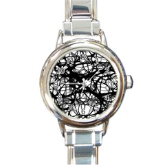 Neurons Brain Cells Brain Structure Round Italian Charm Watch by Celenk