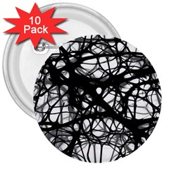 Neurons Brain Cells Brain Structure 3  Buttons (10 Pack)  by Celenk