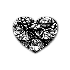 Neurons Brain Cells Brain Structure Rubber Coaster (heart)  by Celenk