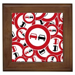 Overtaking Traffic Sign Framed Tiles