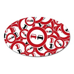 Overtaking Traffic Sign Oval Magnet