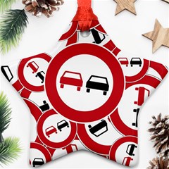 Overtaking Traffic Sign Star Ornament (two Sides) by Celenk