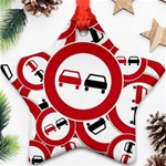 Overtaking Traffic Sign Star Ornament (Two Sides) Front