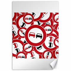 Overtaking Traffic Sign Canvas 20  X 30   by Celenk