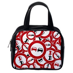 Overtaking Traffic Sign Classic Handbags (one Side) by Celenk