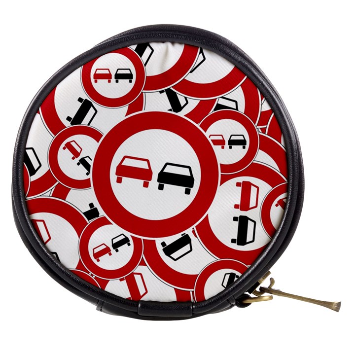 Overtaking Traffic Sign Mini Makeup Bags