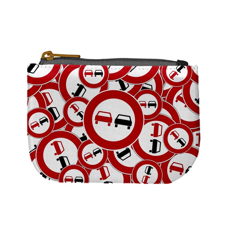 Overtaking Traffic Sign Mini Coin Purses