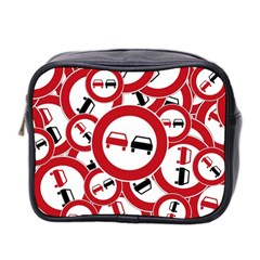 Overtaking Traffic Sign Mini Toiletries Bag 2-side by Celenk