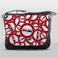 Overtaking Traffic Sign Messenger Bags by Celenk