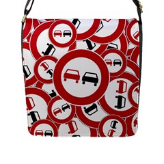 Overtaking Traffic Sign Flap Messenger Bag (l) 