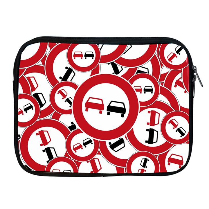 Overtaking Traffic Sign Apple iPad 2/3/4 Zipper Cases