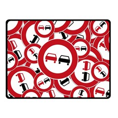 Overtaking Traffic Sign Double Sided Fleece Blanket (small)  by Celenk