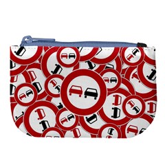 Overtaking Traffic Sign Large Coin Purse by Celenk