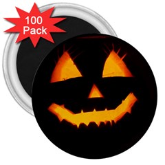 Pumpkin Helloween Face Autumn 3  Magnets (100 Pack) by Celenk