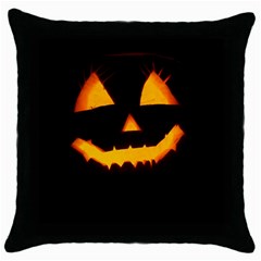 Pumpkin Helloween Face Autumn Throw Pillow Case (black) by Celenk