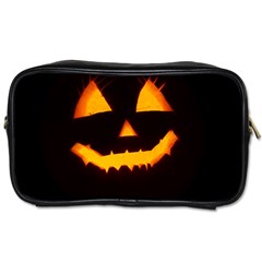 Pumpkin Helloween Face Autumn Toiletries Bags by Celenk