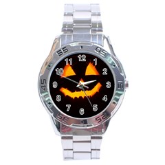 Pumpkin Helloween Face Autumn Stainless Steel Analogue Watch by Celenk