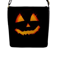 Pumpkin Helloween Face Autumn Flap Messenger Bag (l) 