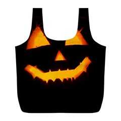 Pumpkin Helloween Face Autumn Full Print Recycle Bags (l)  by Celenk