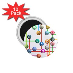 Icon Media Social Network 1 75  Magnets (10 Pack)  by Celenk