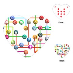 Icon Media Social Network Playing Cards (heart)  by Celenk