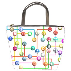 Icon Media Social Network Bucket Bags by Celenk