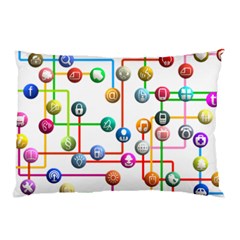 Icon Media Social Network Pillow Case by Celenk