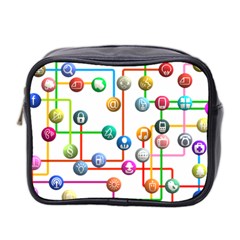 Icon Media Social Network Mini Toiletries Bag 2-side by Celenk