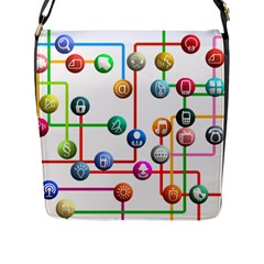 Icon Media Social Network Flap Messenger Bag (l) 