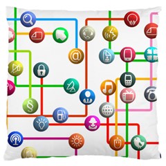 Icon Media Social Network Standard Flano Cushion Case (two Sides) by Celenk