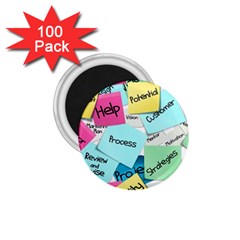 Stickies Post It List Business 1 75  Magnets (100 Pack)  by Celenk