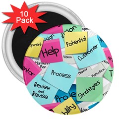 Stickies Post It List Business 3  Magnets (10 Pack)  by Celenk