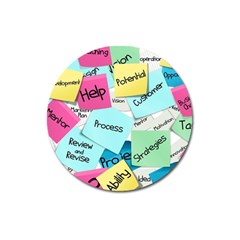 Stickies Post It List Business Magnet 3  (round) by Celenk