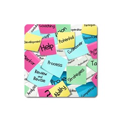 Stickies Post It List Business Square Magnet by Celenk