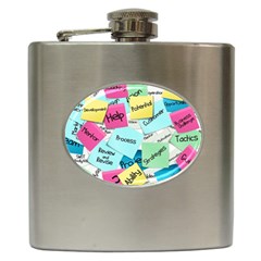 Stickies Post It List Business Hip Flask (6 Oz) by Celenk