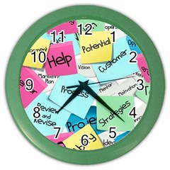 Stickies Post It List Business Color Wall Clocks by Celenk